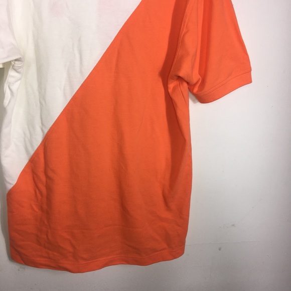 Izod Polo Mens Color Block Orange White Shirt-S - Picture 6 of 8